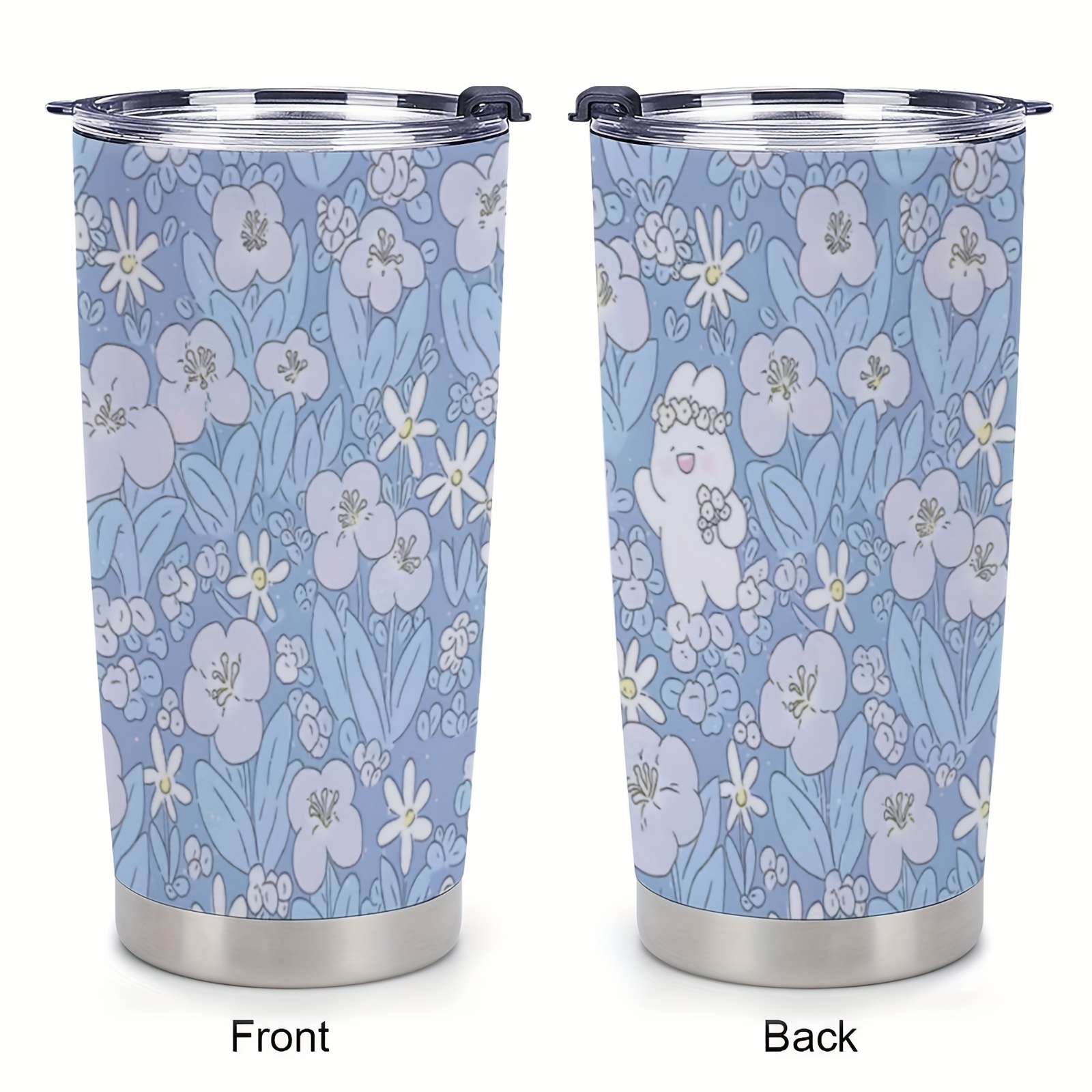 Purple Butterfly Tumbler Cup With Lid Stainless Steel Double - Temu