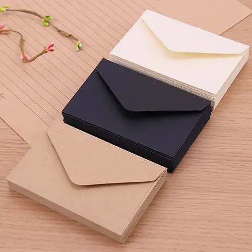 10/20 Pièces Enveloppes Marron Classique Noir Mini Papier - Temu
