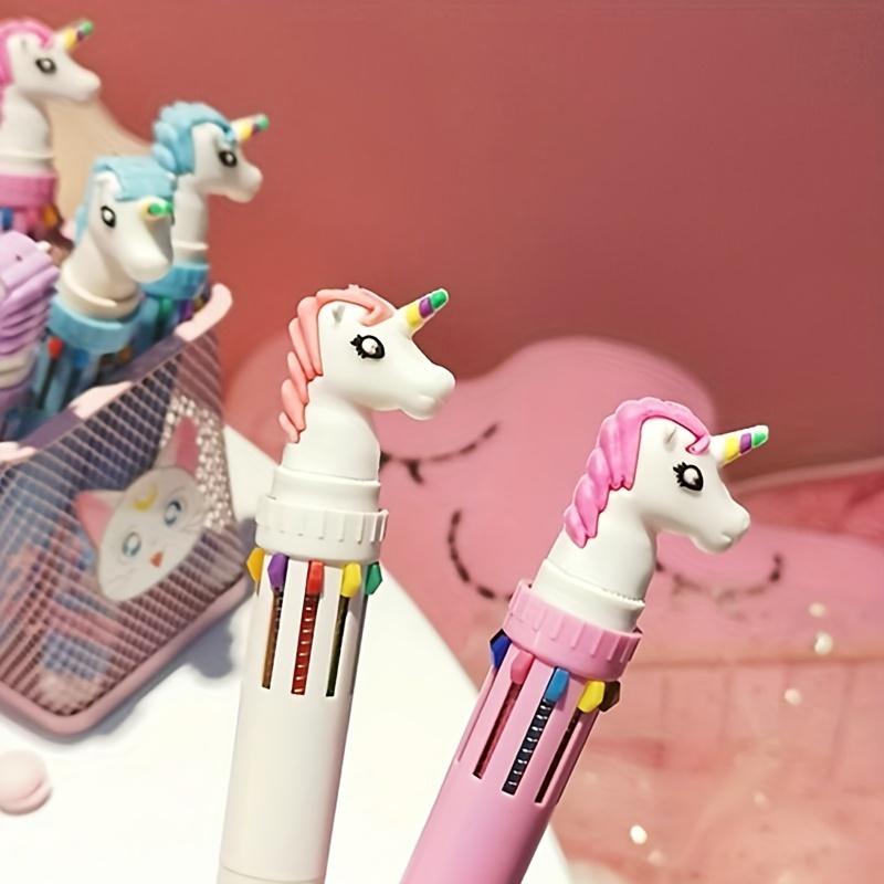 Rainbow Unicorn 10 Colors Chunky Ballpoint Pen - Japanese Kawaii Pen Shop -  Cutsy World