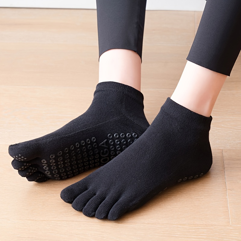 1 Pair Non Slip Toe Grip Socks For Yoga Dance And Pilates - Temu