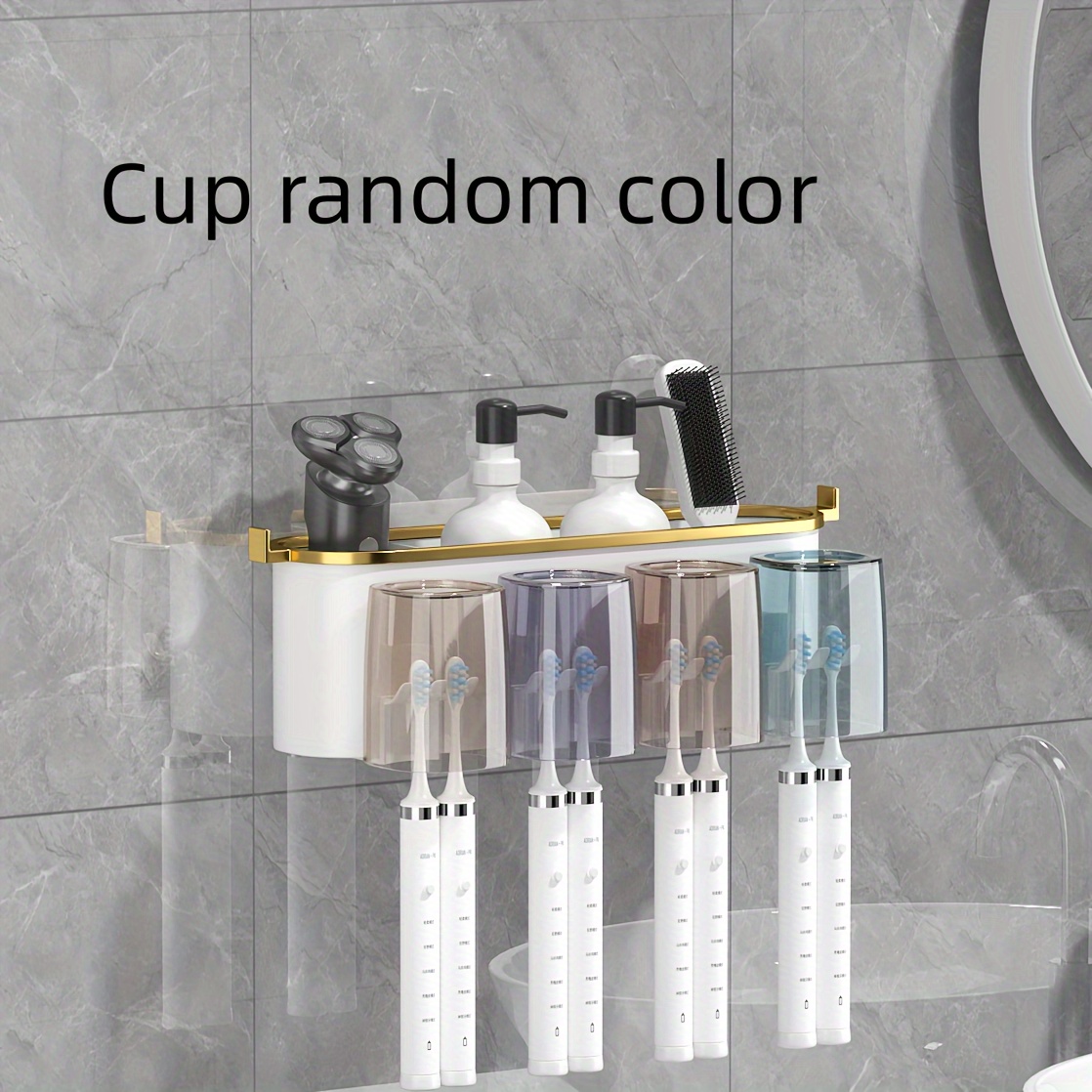 Easy install Wall Mounted Toothbrush Holder Punch free - Temu