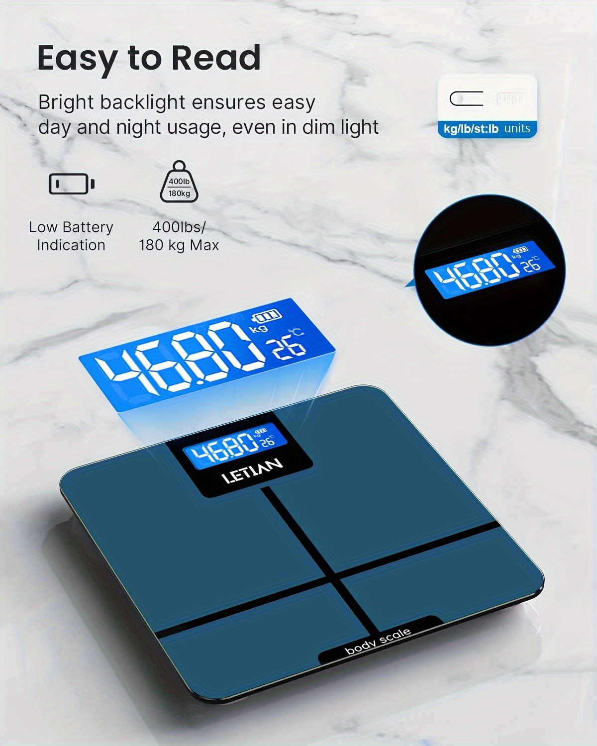 Digital Bathroom Scale Temperature Highly Accurate Body - Temu