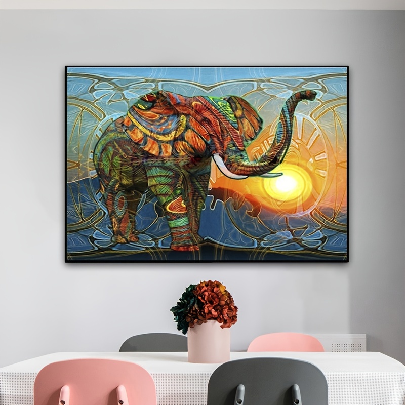 Diy 5d Diamond Painting Kit Without Frame Elephant Diamond - Temu