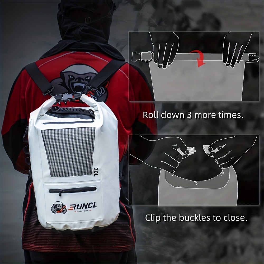 RUNCL Waterproof Dry Bag, Durable Roll-Top Closure 10/20/30/40L Floating  Dry Backpack with Waterproof Phone Case for Travel, Swimming, Kayaking
