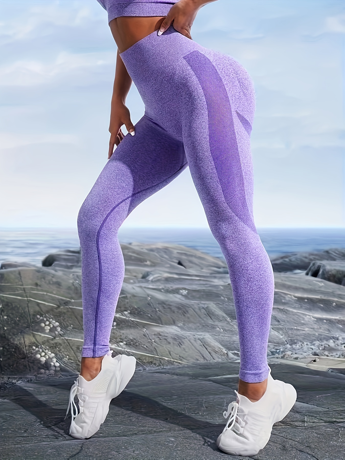 Seamless Slim Fit Yoga Pants High Waist Butt Lifting Fitness - Temu