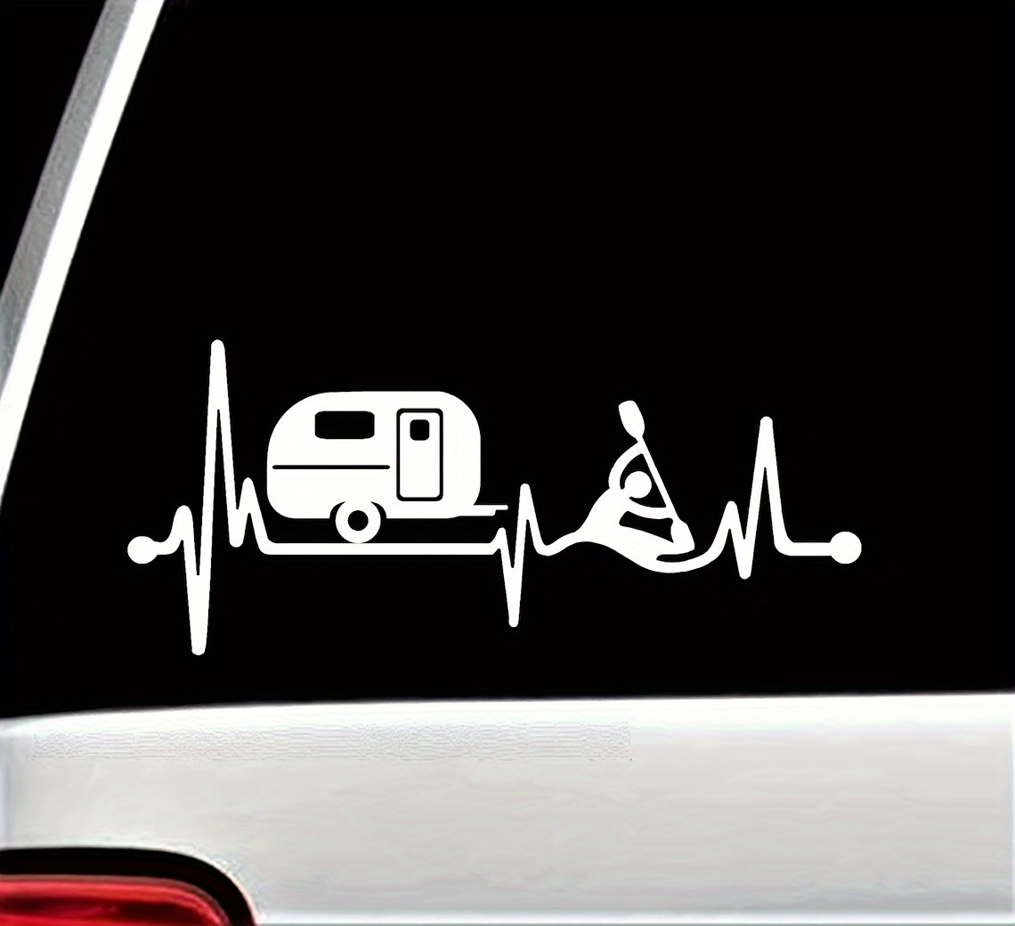 Travel Design Trailer Kayak Heartbeat Car Sticker Laptop - Temu Canada