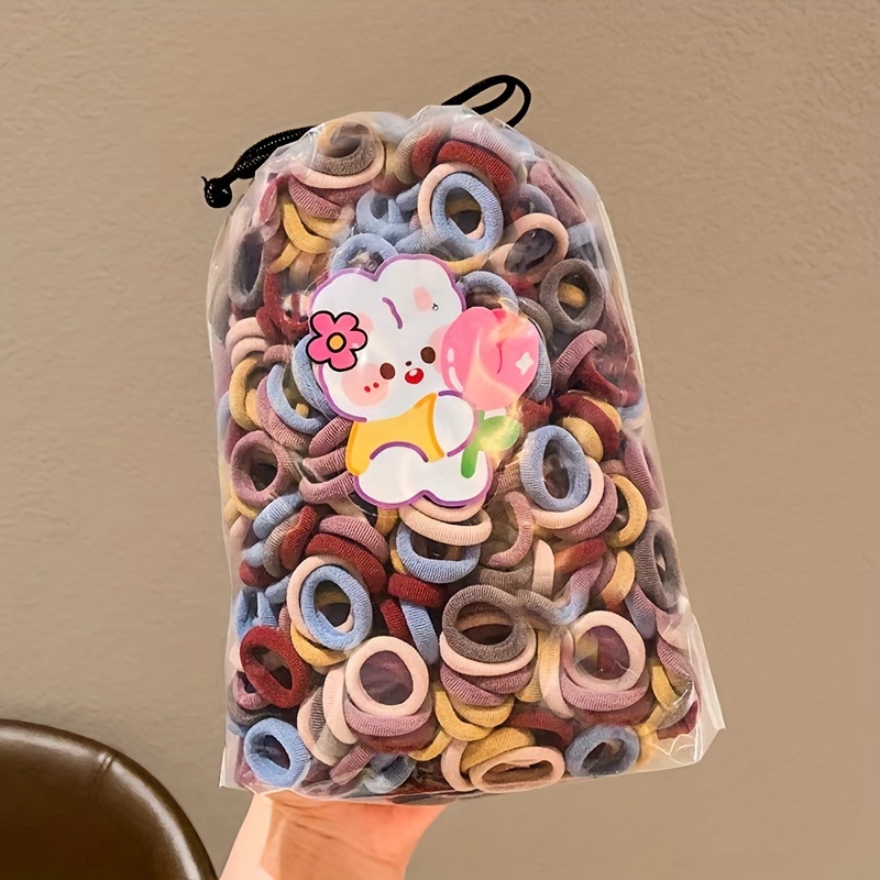 100pcs Basic Cute Girl Hair Rings That Don't Damage Hair, High Ponytail Hair Ties, Durable and High Elastic Rubber Bands