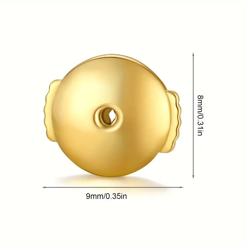 Locking Earring Backs for Studs Hypoallergenic 18k Gold Bullet Earring Backs