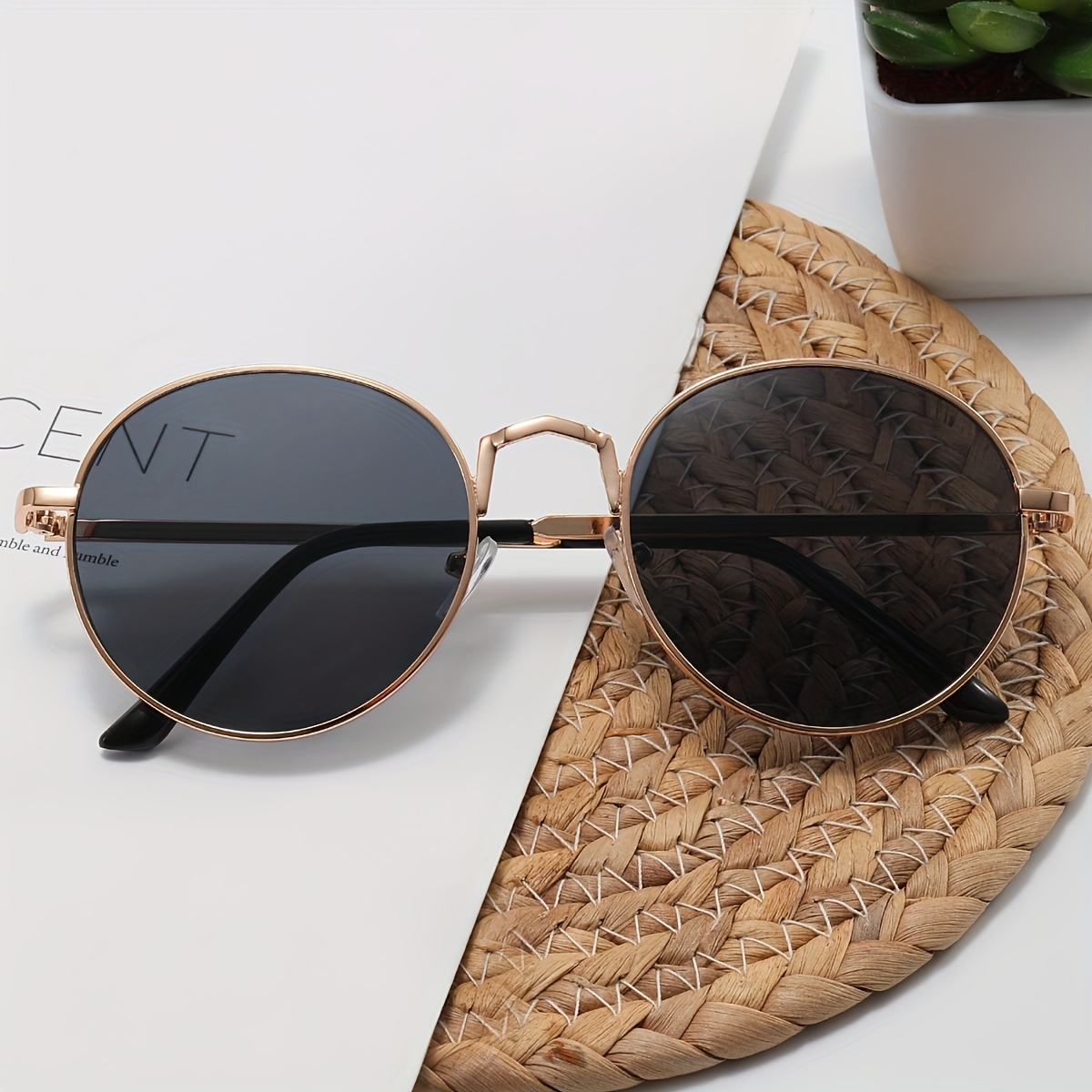 Round Metal Fashion Sunglasses Women Men Casual Mirror Lens - Temu