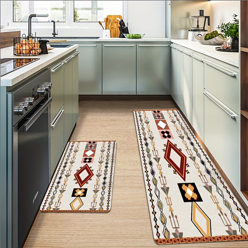 Soft Kitchen Mat Set Nordic Geometric Carpet Absorbent Bath - Temu