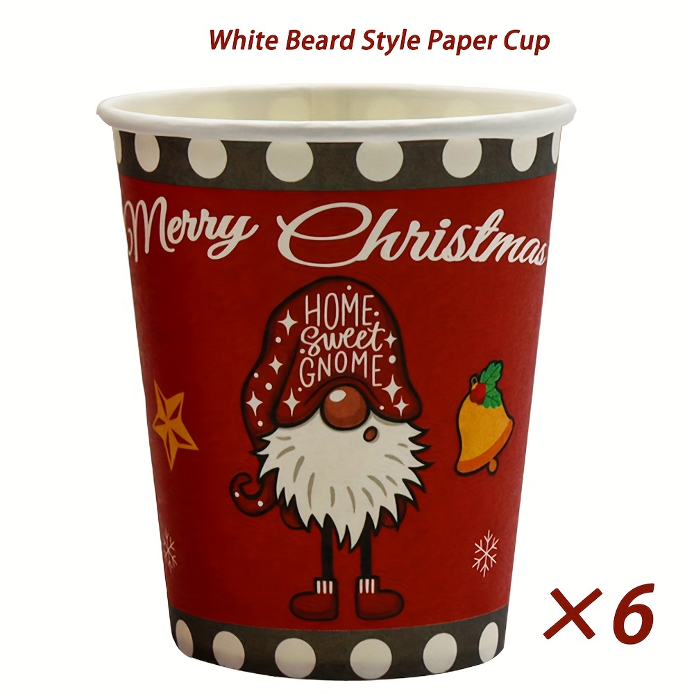 Gobelets en papier Noël, Coupe de Noël, Gobelets jetables, 8 tasses