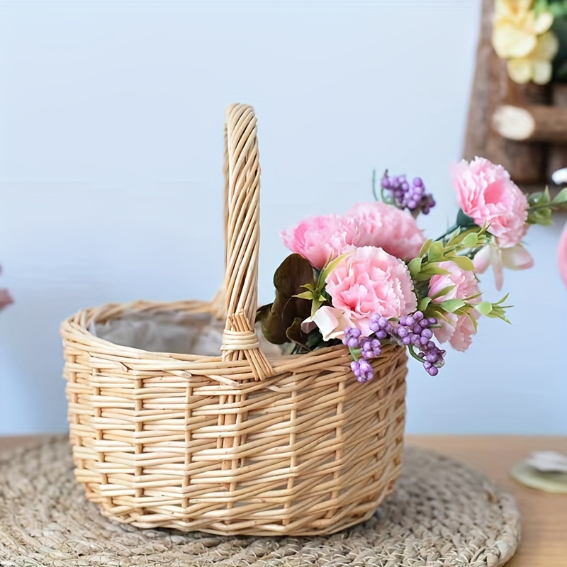 Rattan discount flower basket