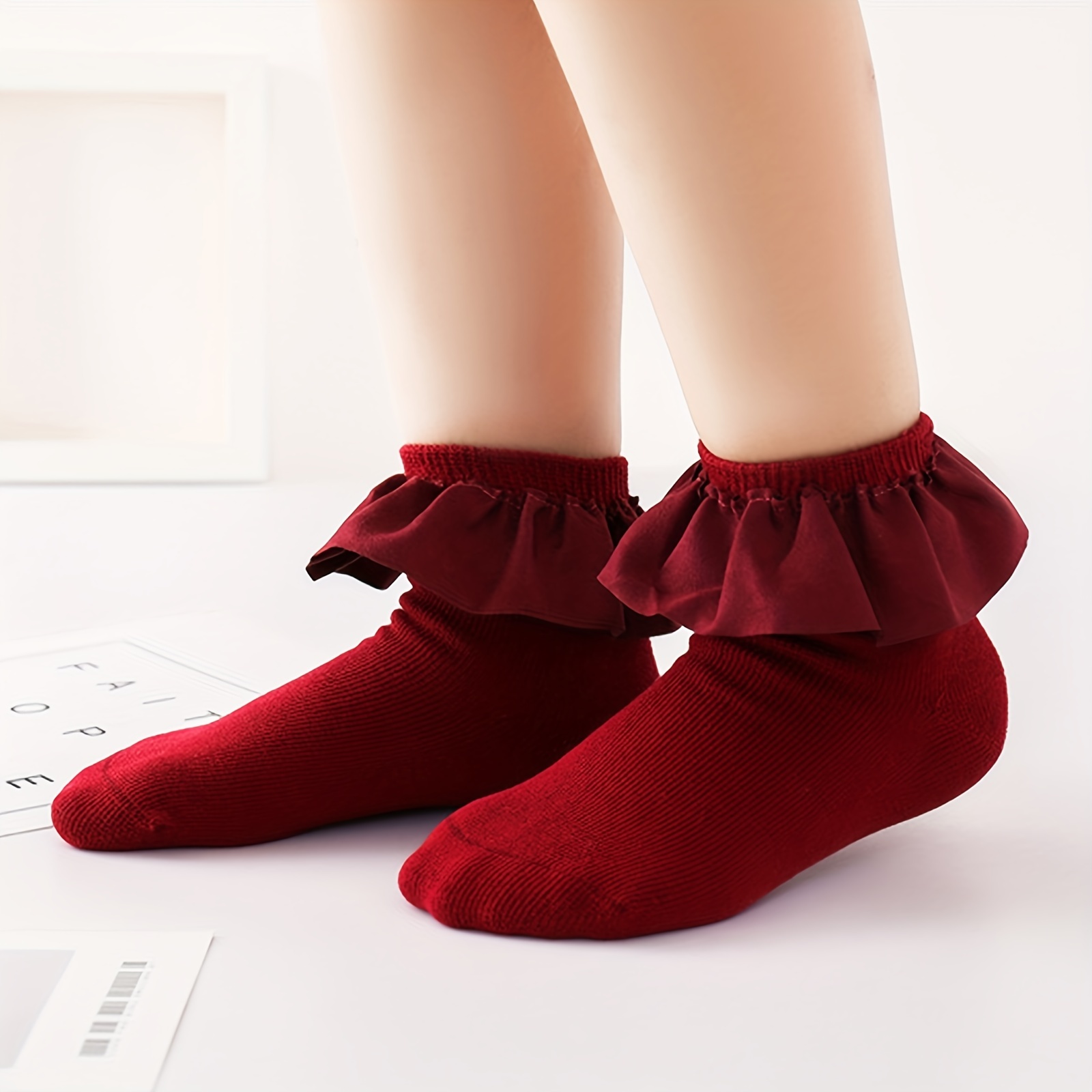 Girls Kids Lace Ruffled Boneless Princess Socks