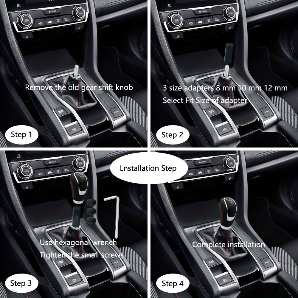 Black Car SUV Manual Auto T-Handle Gear Shift Knob Handle Lever