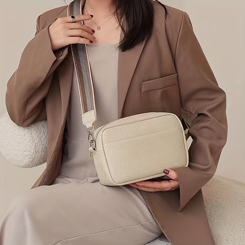 Trendy Square Crossbody Bag, Litchi Pattern Shoulder Bag, Women's