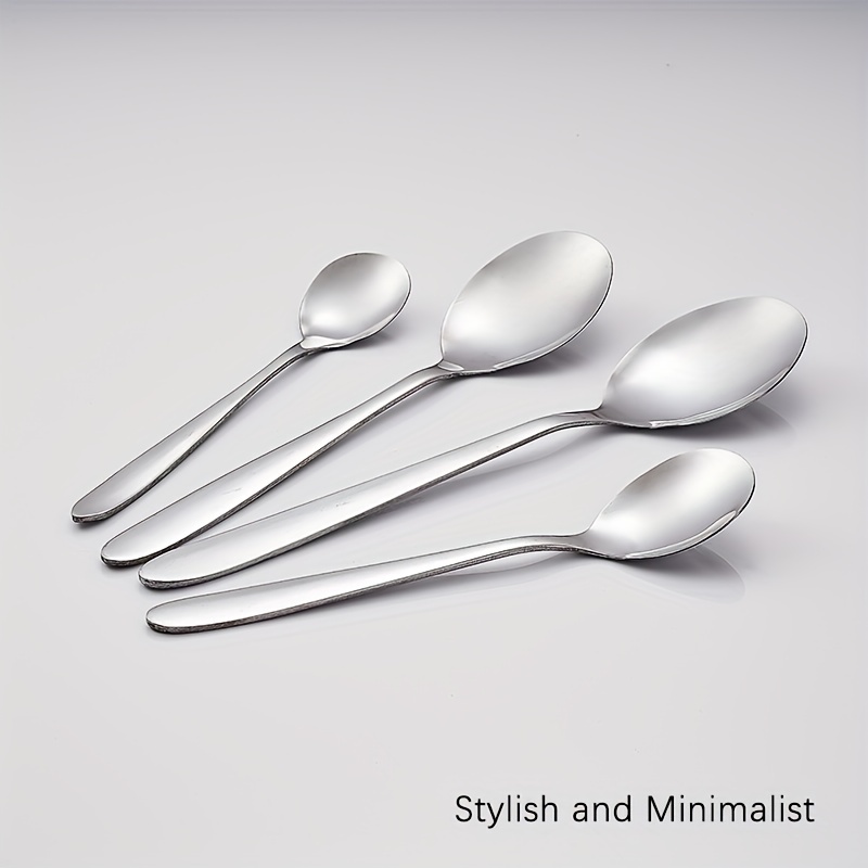 Stainless Steel Spoon Tableware Household Dining Small - Temu