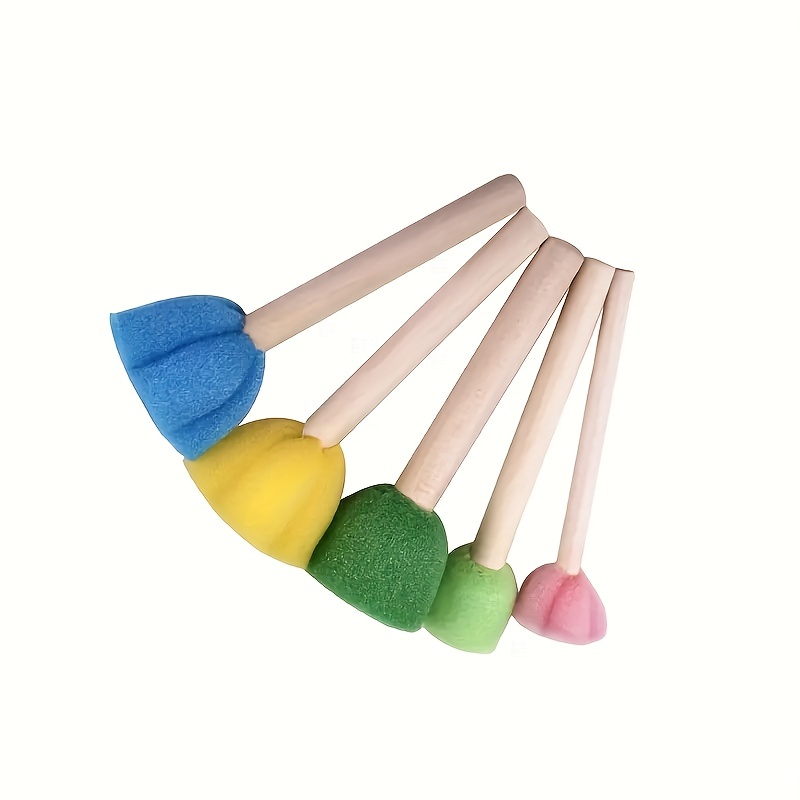 5pcs Art Painting Sponge Brushes Set, Foam Rubbing Graffiti Stamp Tools, Multi-Color (Blue, Green) for Creative Art Projects, Graffiti Art Supplies|Colorful Art Tools|Durable Handles