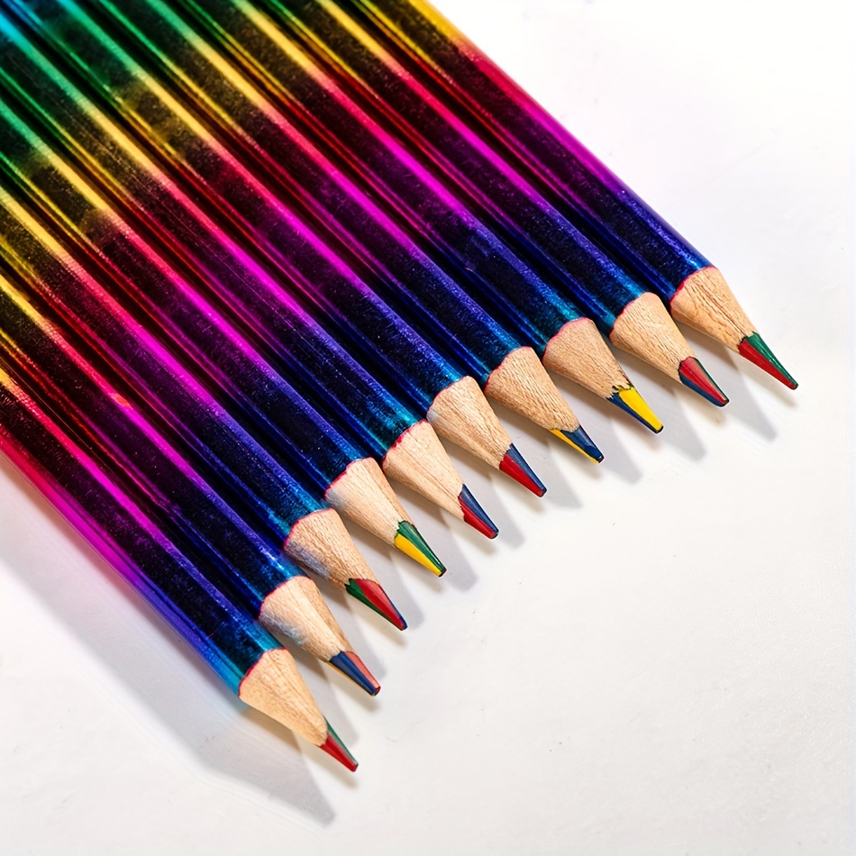 Cartoon Colored Pencils 12 Colors Drawing Pen With Pencil - Temu