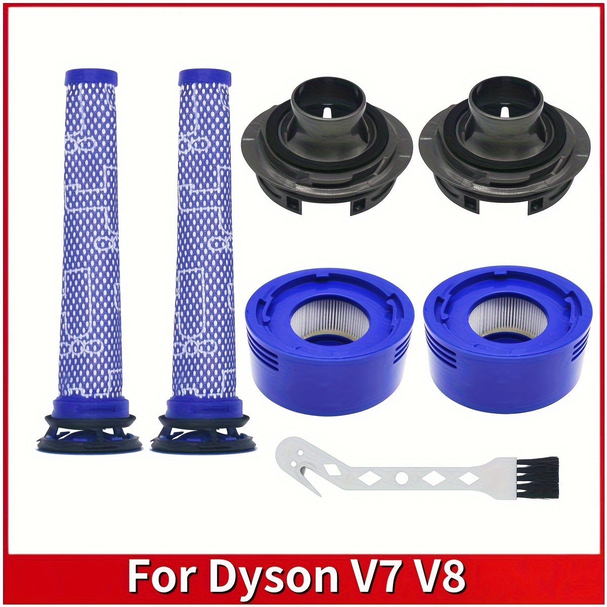V7 V8 Filter For Dyson, 3 Pack Hepa Post-motor Filter Kit And Pre