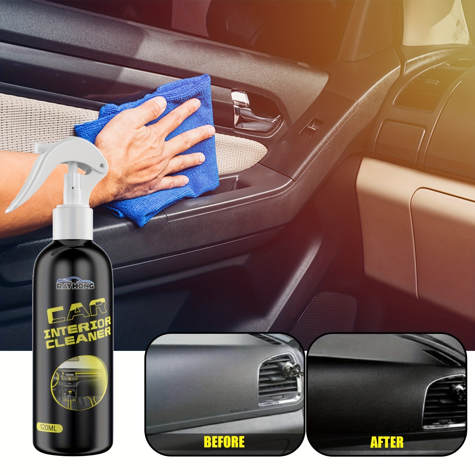 Cubicseven Car Interior Cleaner Strong Decontamination Anti-Aging  Multi-Purpose Car Leather Foam Spray Water-Free Cleaning Agent - AliExpress
