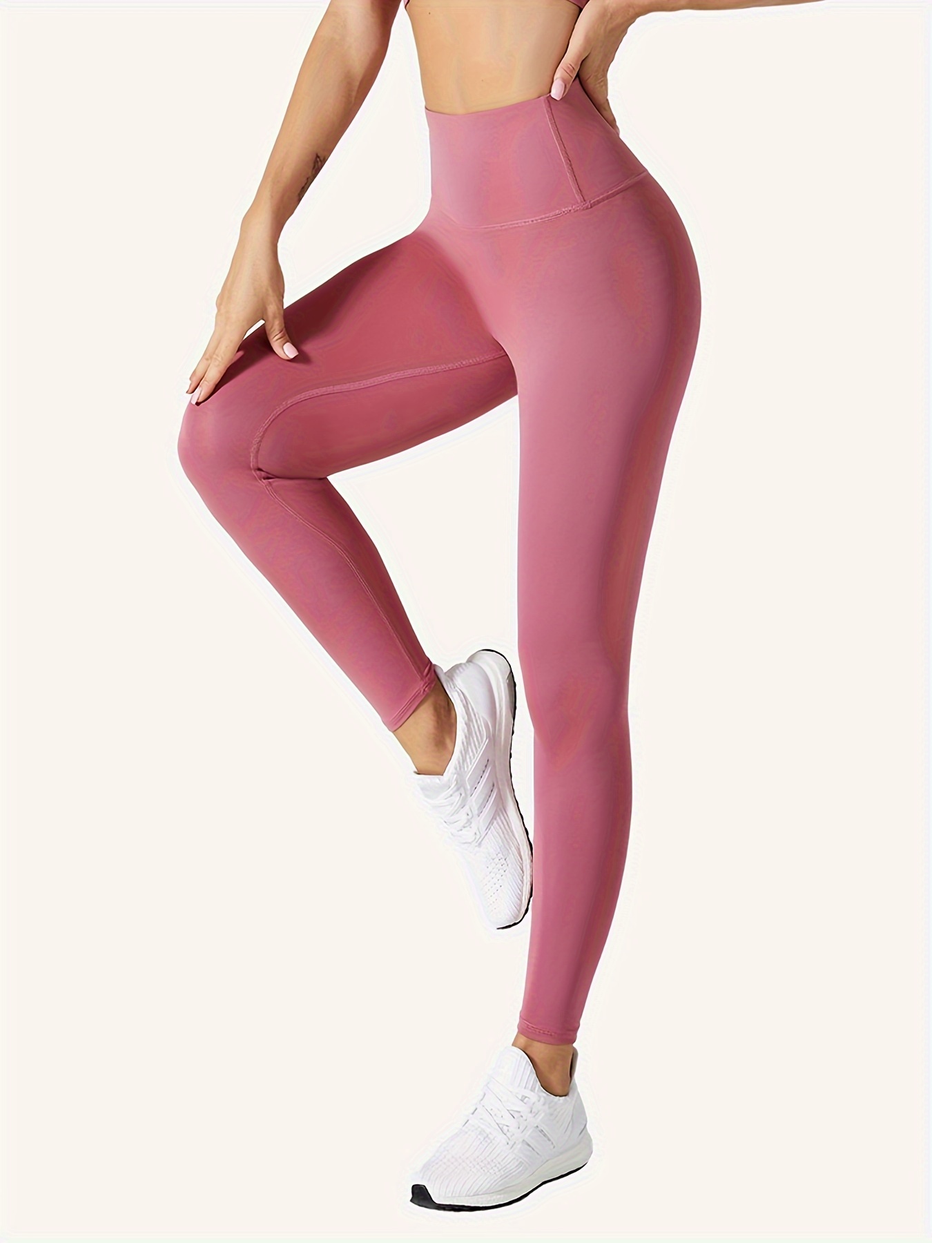 Solid Color Fleece Sports Leggings Women High Waist Butt - Temu