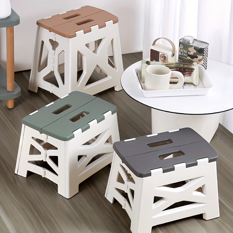 Jeffergarden Taburete plegable portátil de madera maciza para el hogar  cuadrado de bambú taburete plegable muebles silla de pesca baño sauna  asiento