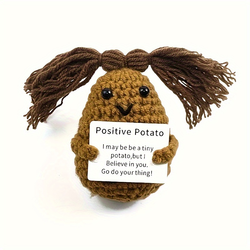  TOYMIS Mini Funny Positive Potato, 3 inch Knitted