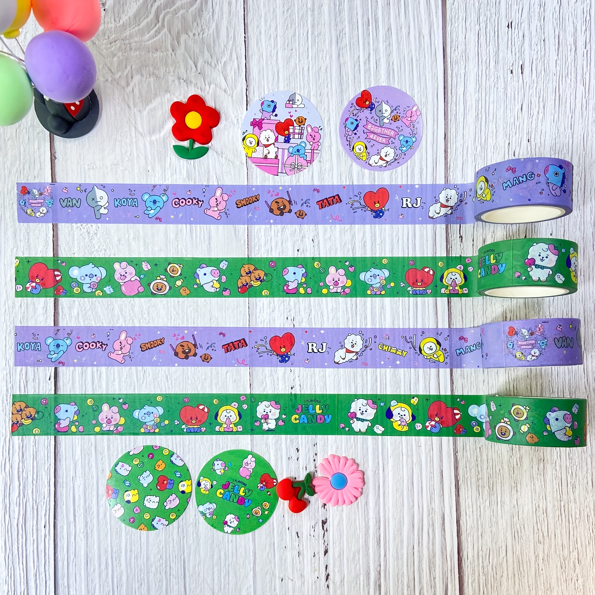 Adorable Cartoon Washi Tape - Perfect For Kpop Crafts, Diy