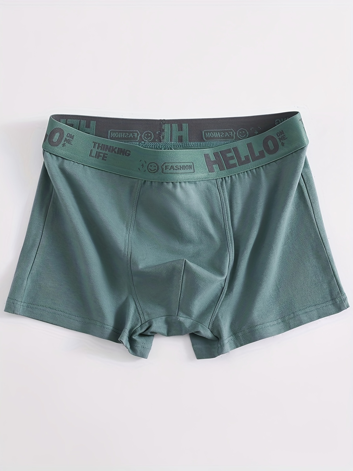 Men's Underwear Casual Plain Color Boxer Briefs Breathable - Temu