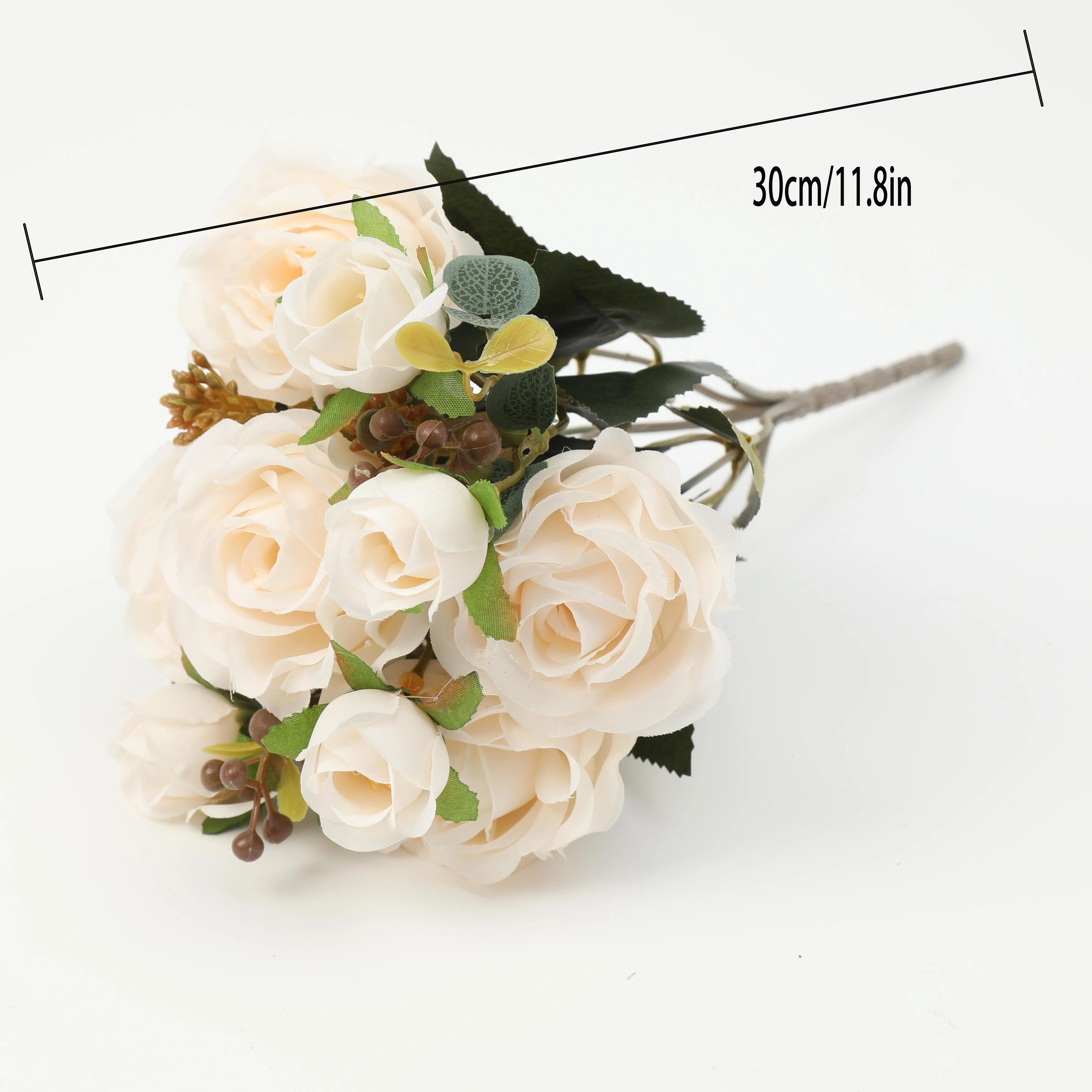 Fiori artificiali bianchi Bouquet di seta rosa casa matrimonio