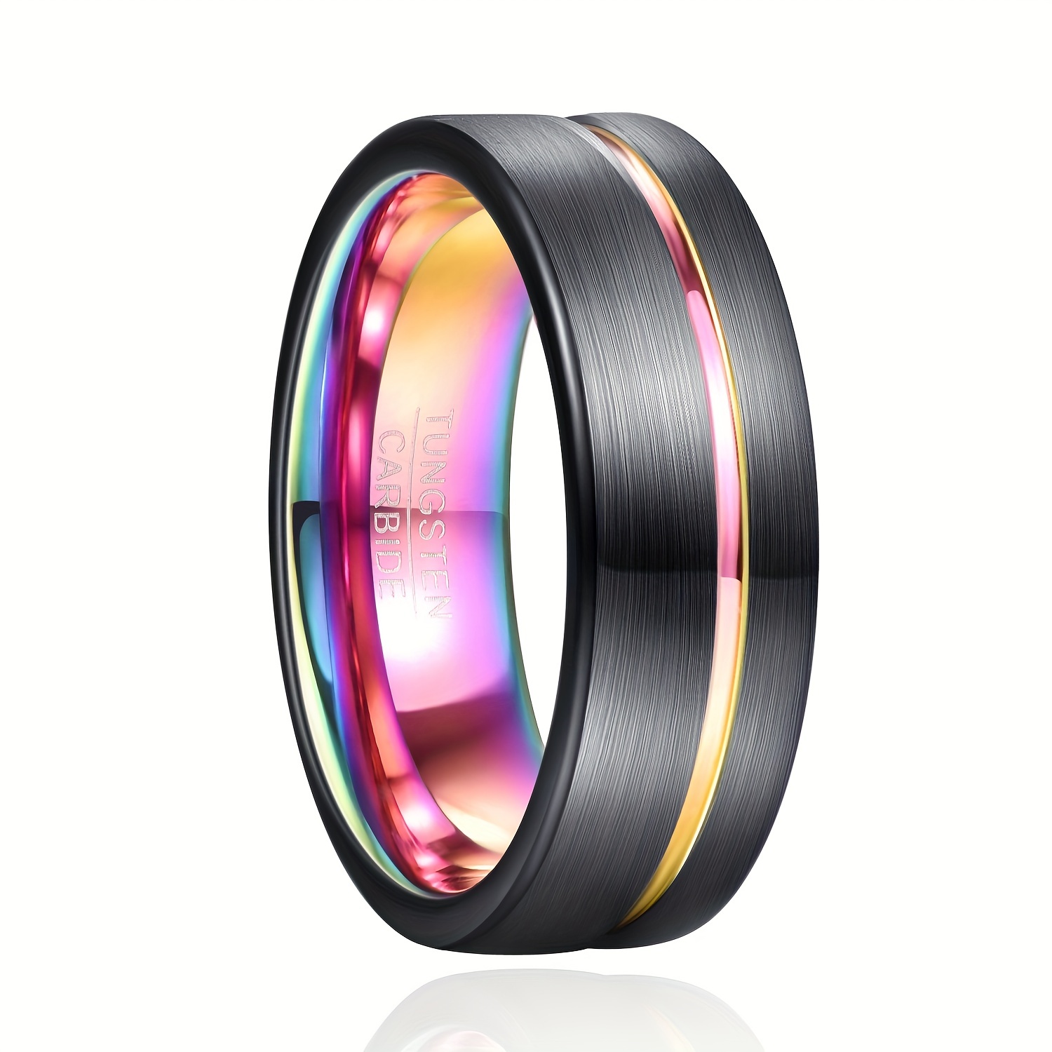 Groove Ring With Rotatable Decompression Black Set Men's - Temu