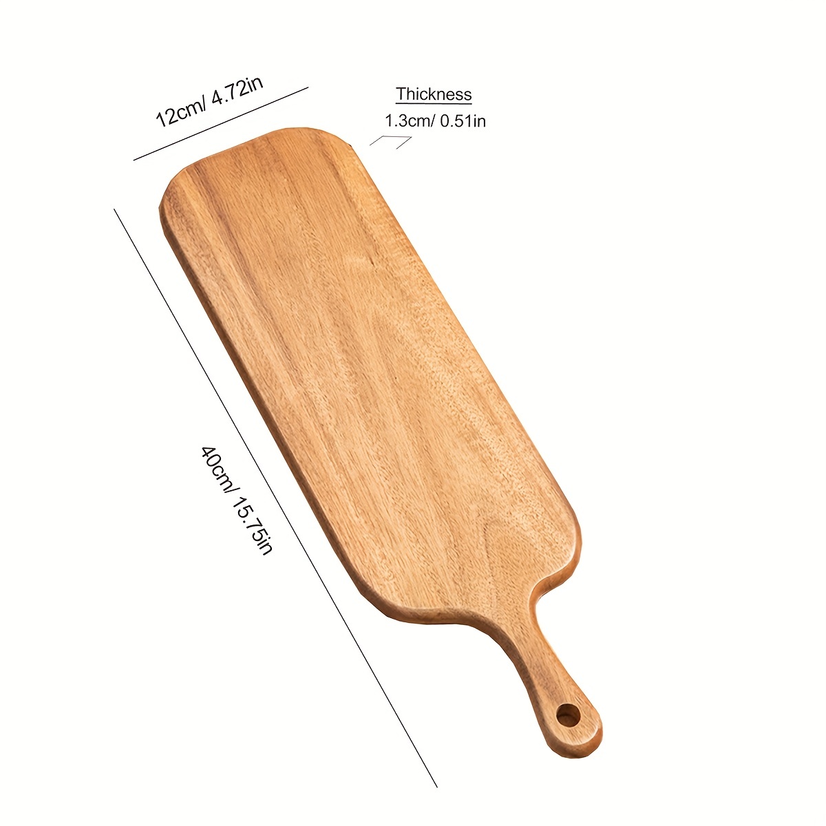 Acacia Wood Cutting Board With Handle Small Size Long Wooden Charcuterie  Board Paddle Cheese Board Serving Boards For Kitchen Meat, Pizza,cheese,  Bread, Vegetables &fruits, Food Serving Tray For Kitchen - Temu