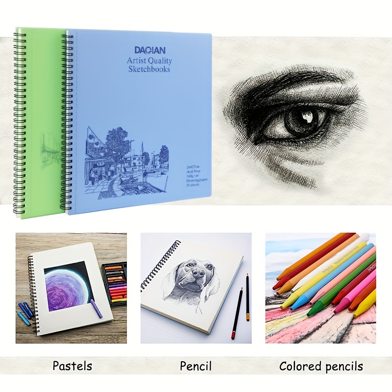 Colored Pencils, Sketch Pad, Drawing Stock Photo, Picture and