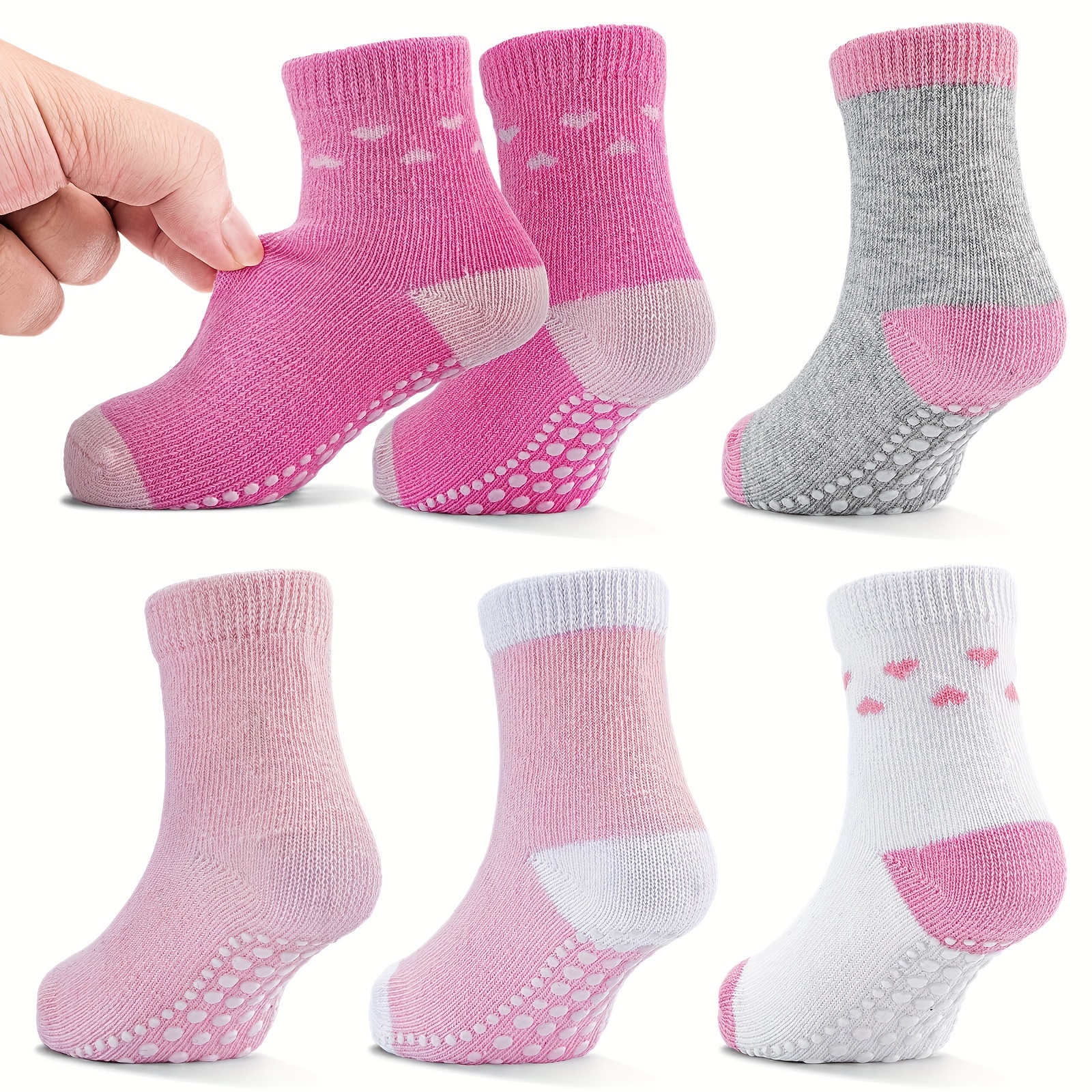 Chaussettes antidérapantes en coton doux pour bébé, chaussettes