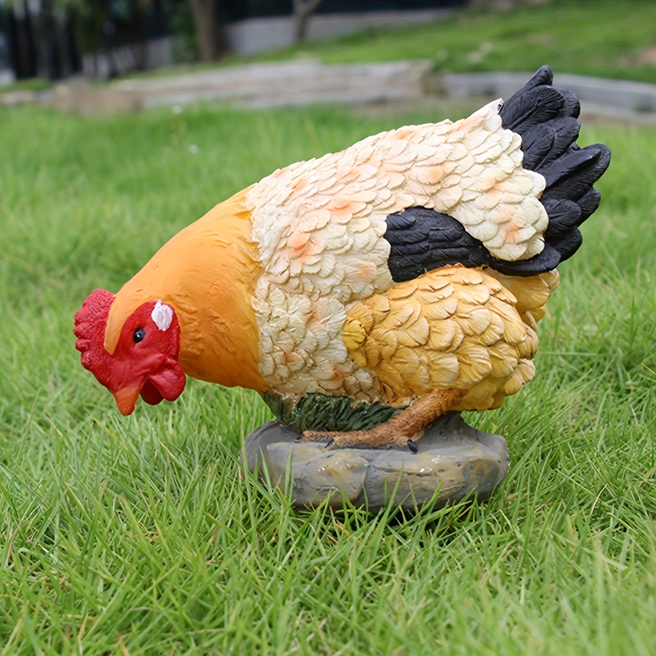 3d Chicken Rooster Statue Simulation Animal Outdoor Garden - Temu