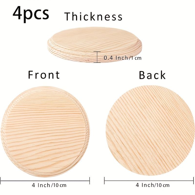  Dorhui 12Pcs Round Wooden Plaques for Crafts 4 Inch Wood Base  Unfinished Natural Pine Wood Circle Craft Plaques for Craft Projects and  DIY Home Decoration