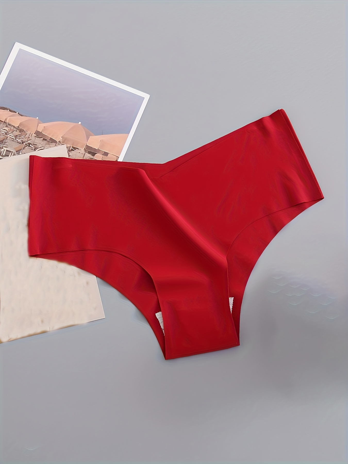 Simple Solid Briefs Comfy Seamless Sports Panties - Temu Canada