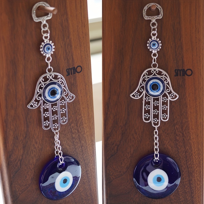 1pc Witch Bells For Door Knob Protection Witchy Wicca Decor Clear Negative  Energies With Blue Evil Eyes For Home Garden Courtyard Decor Protection