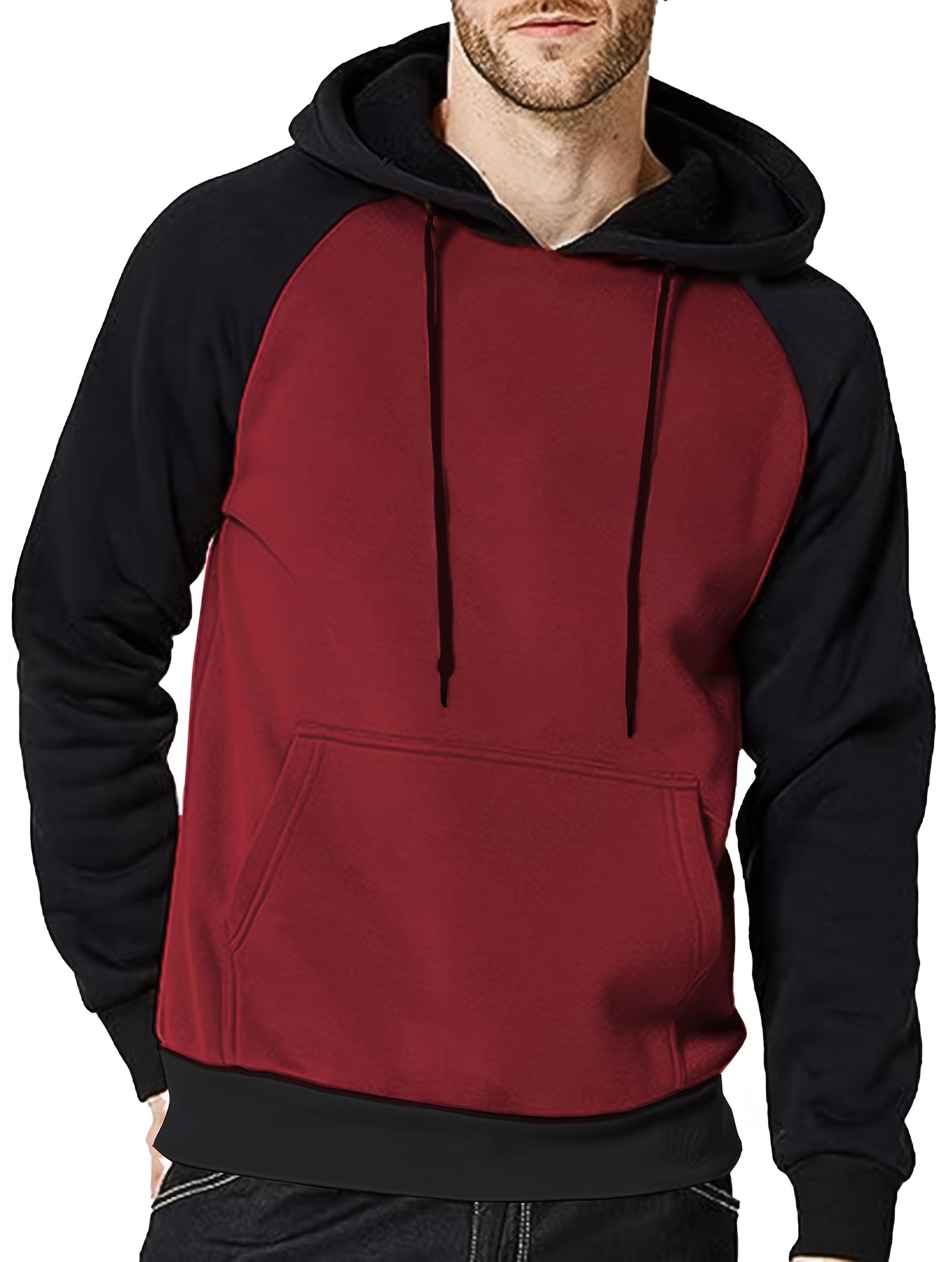 Burgundy mens hoodie discount pullover