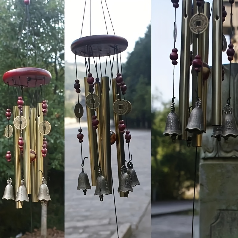 

1pc Hanging Metal Tubes Wind Chimes, Rust-resistant Bronze Hanging Ornament, Wind Chimes Crafts For Outside Decoration, Outdoor Garden Hanging Ornaments