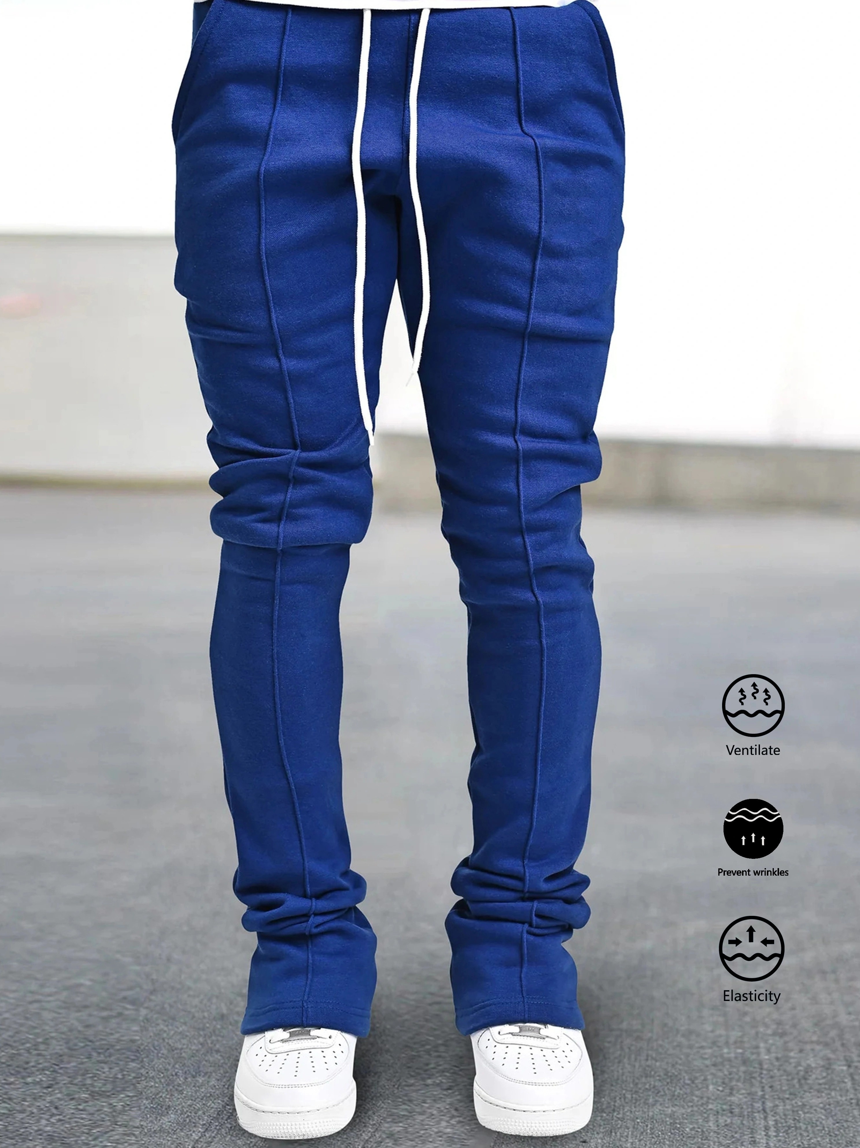 Classic Design Flared Trousers Men's Casual Stretch Hip Hop - Temu