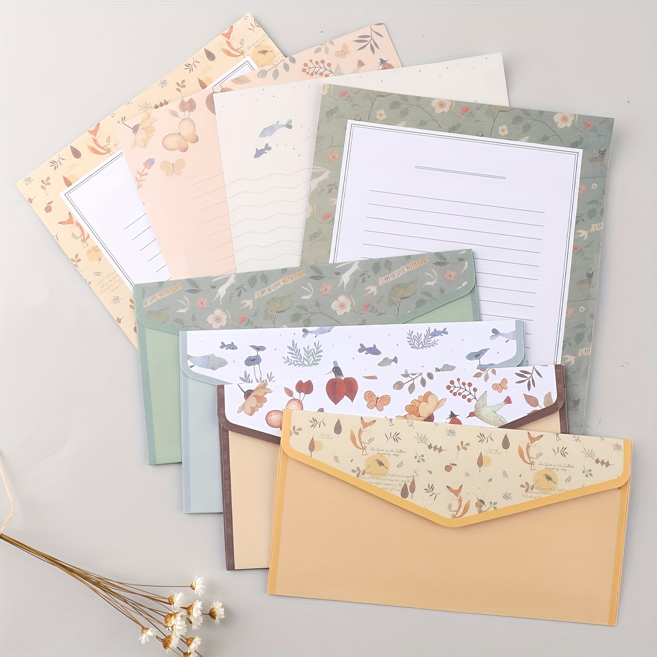 Creative Flower Bush Envelope Letter Paper Suit Small Fresh Confession Love  Letter Cute Letterheads Stationery School
