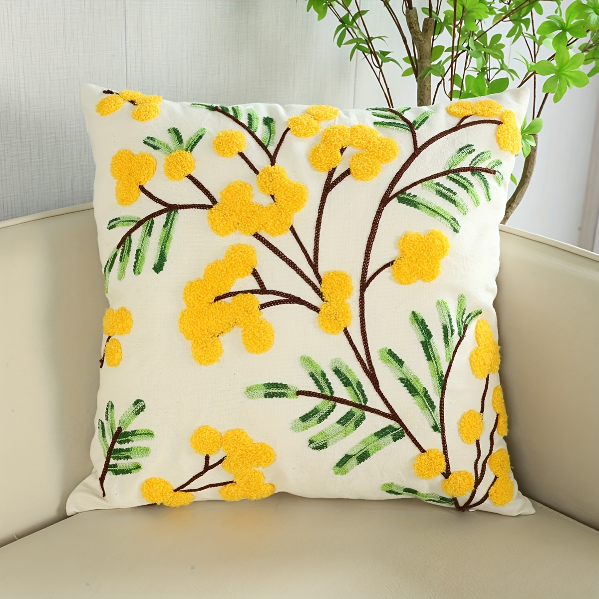 Decorative Floral Embroidered Pillowcase Home Decor Soft - Temu Canada