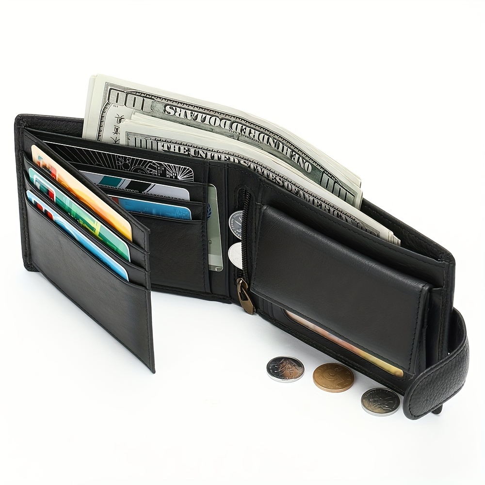

Men's Cowhide Wallet Money Clip, Soft Genuine Leather Wallet Coin Purse Multiple Card Slots Card Holder Wallets