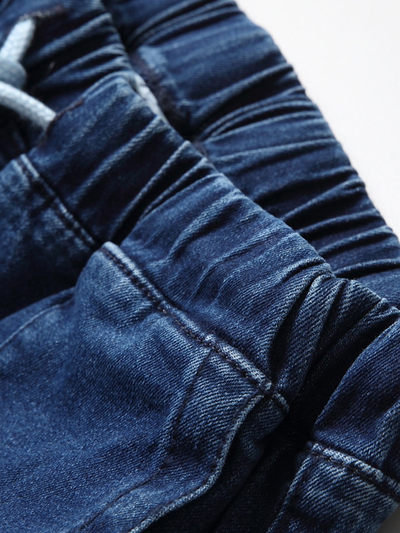 Pantalones Jogger De Cintura Elástica Azul, Pantalones Vaqueros Rectos  Desgastados Con Agujeros Rasgados Y Bolsillos Inclinados, Jeans Y Ropa De  Mujer