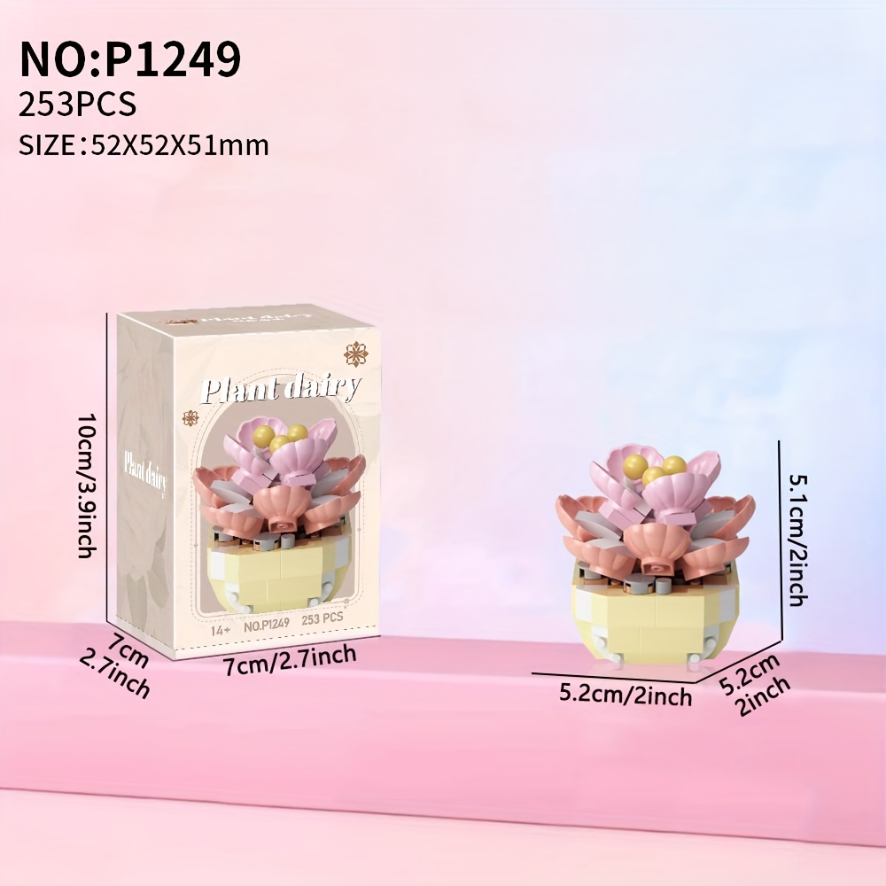 Pokemon casa decoração planta vaso de flores modelo blocos de