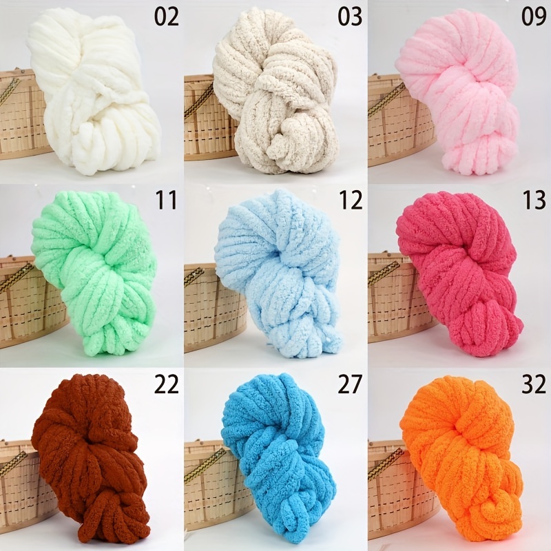 DIY Chunky Chenille Yarn Fluffy Thick Blanket Yarn for Crocheting (11)