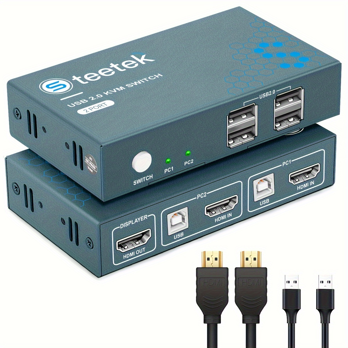  USB 3.0 Dual Monitor KVM Switch HDMI 2 Port, 4K@60Hz Extended  Display KVM Switch 2 Monitors 2 Computers with Audio Microphone Output and  3 USB 3.0 Ports, PC Monitor Keyboard Mouse Switcher : Electronics