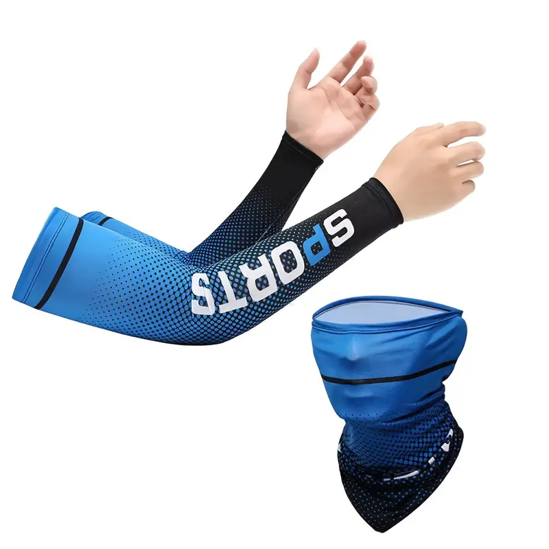 unisex cooling arm sleeves bandana combo with uv protection quick dry for cycling cricket skating biking etc 0