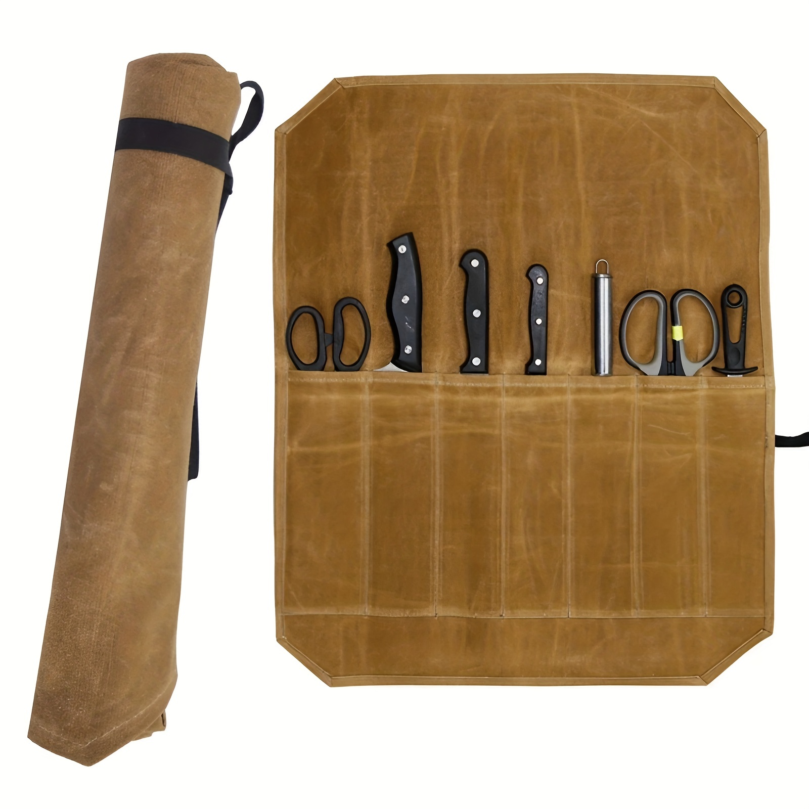 11 Slots High Quality Waxed Canvas Chef Knives Roll Bag  TOROS - COOKWARE  BAKEWARE & GRILL STORE Chef Knives Bag